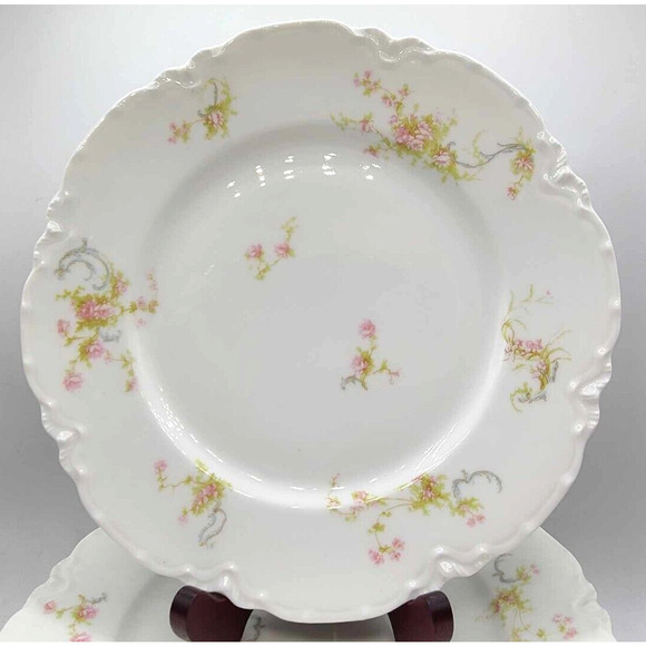Antique Haviland Limoges Schleiger Pattern 9.75" Dinner Plate Set of 4 - MINT! - Picture 3 of 8